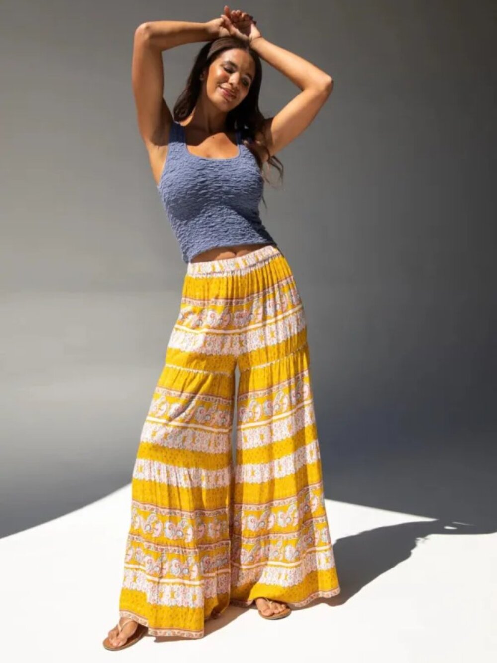 Natural Life Danielle Square Neck Texture Knit Tank Top Dusty Blue - Picture 3 of 13